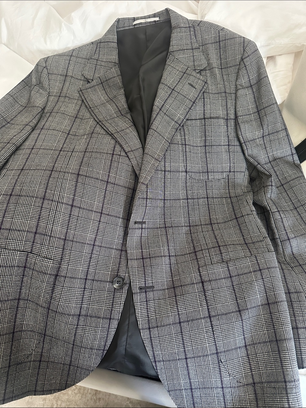 Valentino size 44 us Classic Gray Glen Plaid Men's Blazer